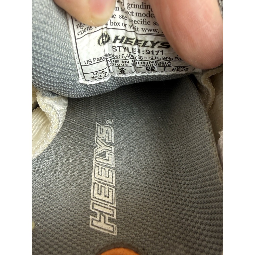 Heelys‎ White Leather Gray Logo With Rollers Men's 7 Boys Vintage Style 9171 - Picture 7 of 9